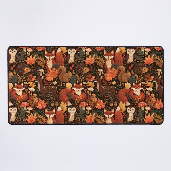 Item preview, Whimsical Autumn Forest Animals Pattern designed and sold by NicolasGlowArt.
