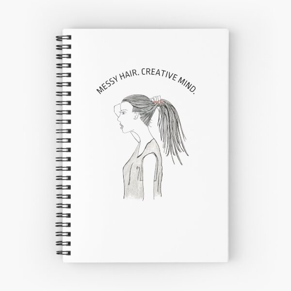 Item preview, Messy Hair Creative Mind – Line Art Woman with Saying designed and sold by alilu-art .