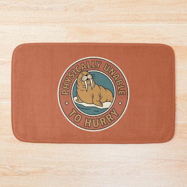 Item preview, Physically Unable To Hurry Funny Walrus Retro Badge designed and sold by DripCultureLab.