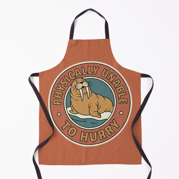 Item preview, Physically Unable To Hurry Funny Walrus Retro Badge designed and sold by DripCultureLab.
