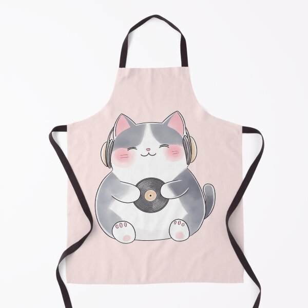 Item preview, Kawaii Music Cat With Headphones Vinyl Record designed and sold by NadinArtStudio.