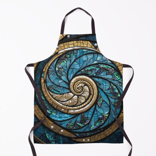 Item preview,  Maori Koru Spiral Blue Paua Shell Gold Mosaic Art designed and sold by GrinGalore.