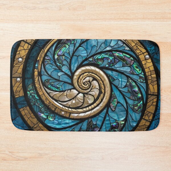 Item preview,  Maori Koru Spiral Blue Paua Shell Gold Mosaic Art designed and sold by GrinGalore.