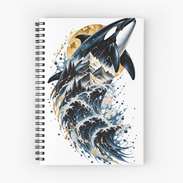 Item preview, Orca Rising Through the Swell | Orca Wave Mountain Art  designed and sold by Norvian.