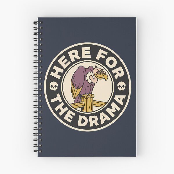 Item preview, Here For The Drama Funny Vulture Retro Badge designed and sold by DripCultureLab.