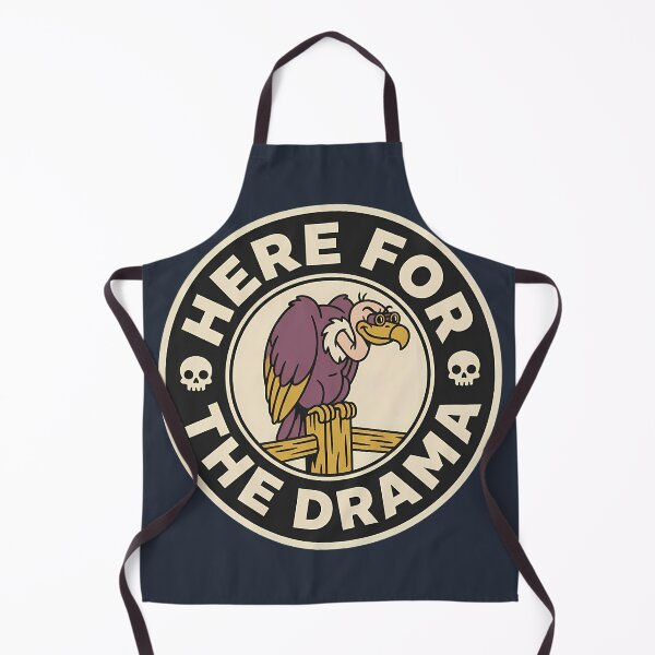 Item preview, Here For The Drama Funny Vulture Retro Badge designed and sold by DripCultureLab.