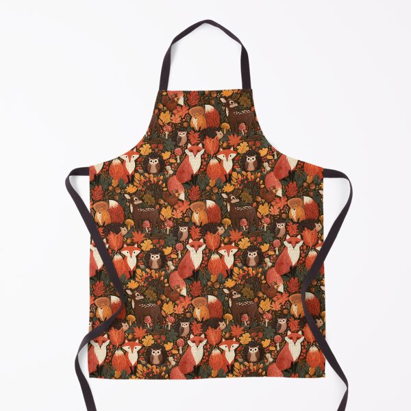 Item preview, Autumn Forest Animals Woodland Fall Leaves Pattern designed and sold by NicolasGlowArt.