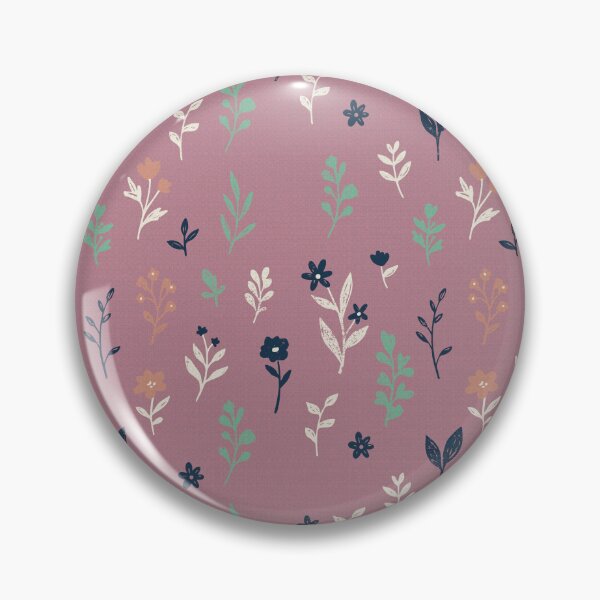 Item preview, Small Retro Wildflowers in Dusty Rose and Turquoise designed and sold by Pattique.