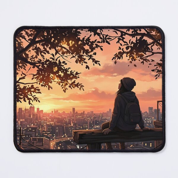 Item preview, Sunset Rooftop City Anime designed and sold by RkskArt.