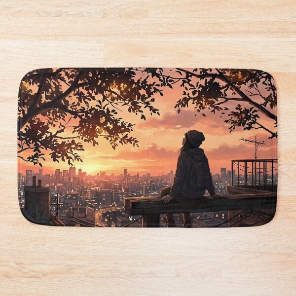 Item preview, Sunset Rooftop City Anime designed and sold by RkskArt.