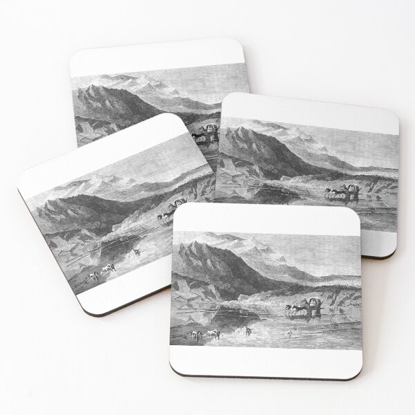 Item preview, Vintage Mountain Wagon Travel Antique Engraving designed and sold by Antique Science Press.