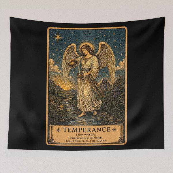 Item preview, Temperance Tarot Card - Balance, Harmony and Inner Peace Tarot Illustration designed and sold by ArcanaAbsolute.