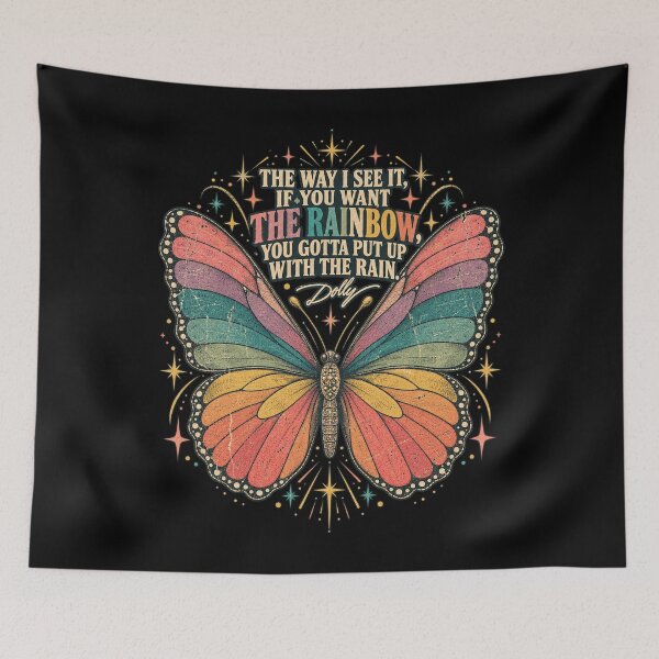 Item preview, Retro Rainbow Butterfly Inspirational Quote Vintage Design designed and sold by luffyShop1.