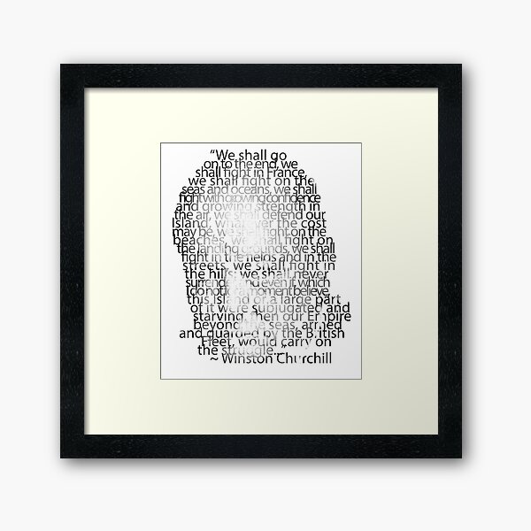 Winston Churchill Beaches Speech Framed Art Print