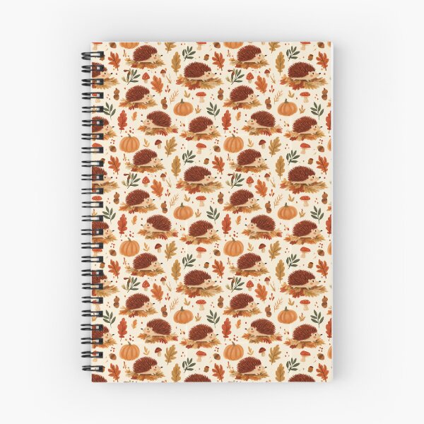Item preview, Cute Hedgehog Autumn Leaves Pumpkin Pattern designed and sold by NicolasGlowArt.
