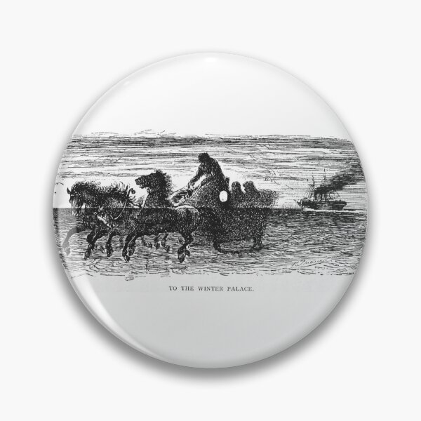 Item preview, Vintage Winter Palace Horse Drawn Sleigh Illustration designed and sold by Antique Science Press.