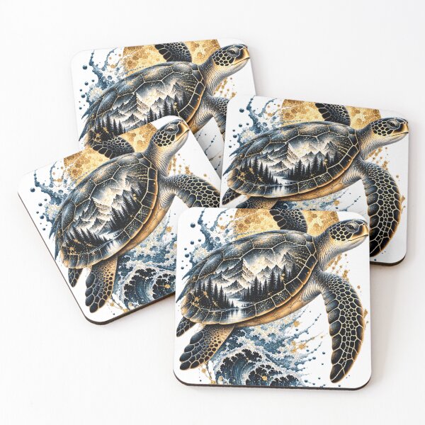 Artikelvorschau, Mountains Within the Shell | Sea Turtle Mountain Art | Norvian entworfen und verkauft von Norvian.