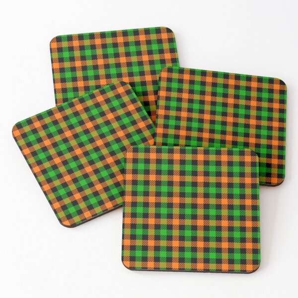 Item preview, Green And Orange Gingham Check Black  designed and sold by PatternTitan.