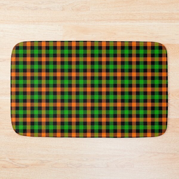 Item preview, Green And Orange Gingham Check Black  designed and sold by PatternTitan.