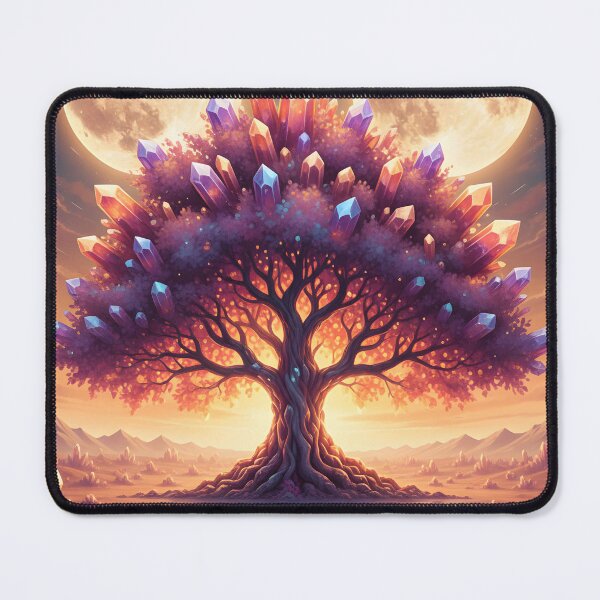 Item preview, Glowing Sunset Tree of Life Twin Moons Fantasy Art designed and sold by Pyt27.