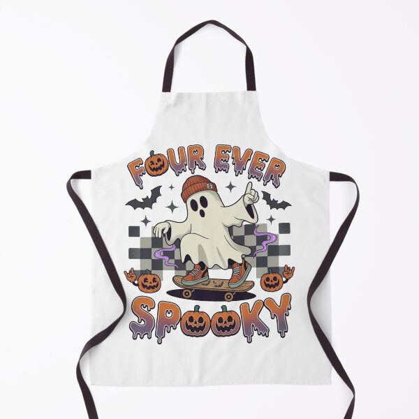 Item preview, Four Ever Spooky Skateboarding Ghost 4th Birthday Kids Halloween designed and sold by designwiss.