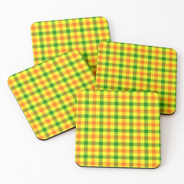 Item preview, Green And Orange Gingham Check Yellow  designed and sold by PatternTitan.