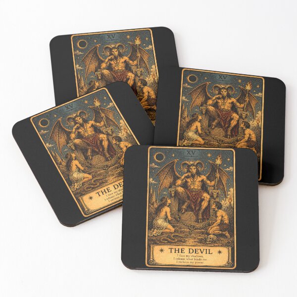 Item preview, The Devil Tarot Card - Shadow Work & Liberation Tarot Illustration designed and sold by ArcanaAbsolute.