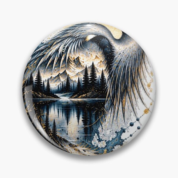 Artikelvorschau, Heron at the Still Mountain Lake | Heron-Type Lake Art | Norvian entworfen und verkauft von Norvian.