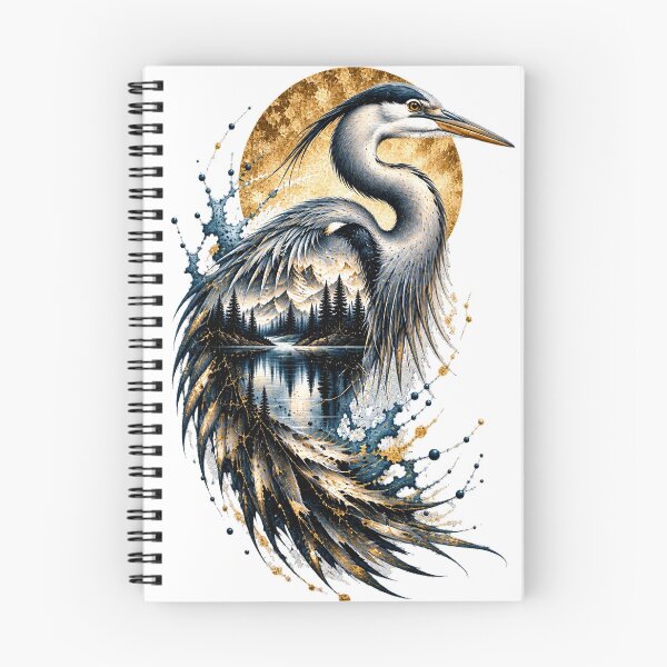 Item preview, Heron at the Still Mountain Lake | Heron-Type Lake Art | Norvian designed and sold by Norvian.
