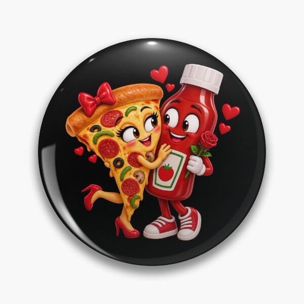 Item preview, Pizza and Ketchup Love – Cute Romantic Food Couple Valentine’s Day Design designed and sold by RokaCircles.