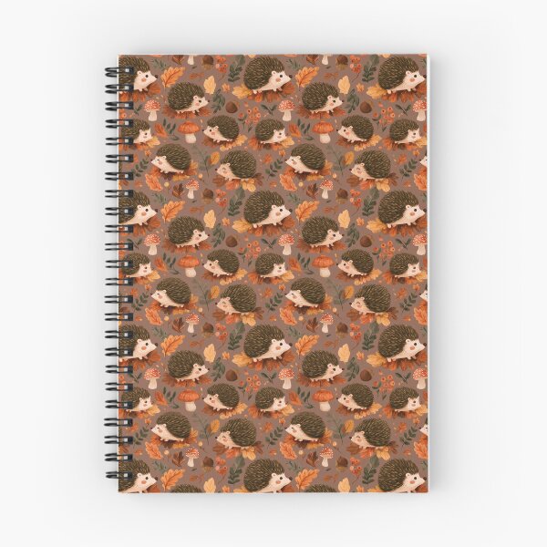 Item preview, Cute Hedgehog Autumn Leaves Mushroom Pattern designed and sold by NicolasGlowArt.