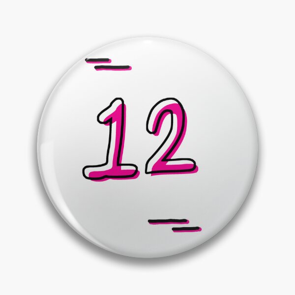 Item preview, Number 12 - Bold Pink Artistic Numeral Design designed and sold by Dyche Studio.