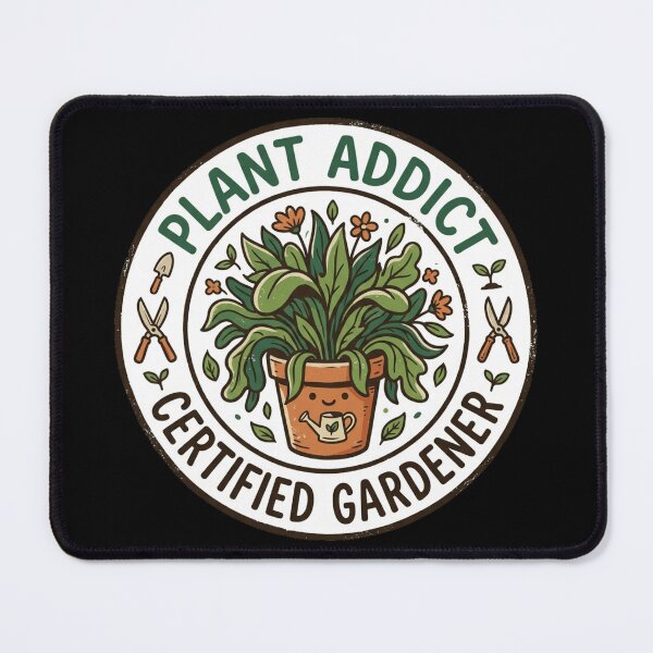 Item preview, Plant Addict Certified Gardener Vintage Badge Art designed and sold by mood-draftsman.