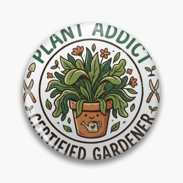 Item preview, Plant Addict Certified Gardener Vintage Badge Art designed and sold by mood-draftsman.