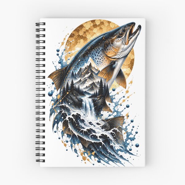 Item preview, Upstream Through the Peaks | Salmonid Mountain River Art | Norvian designed and sold by Norvian.