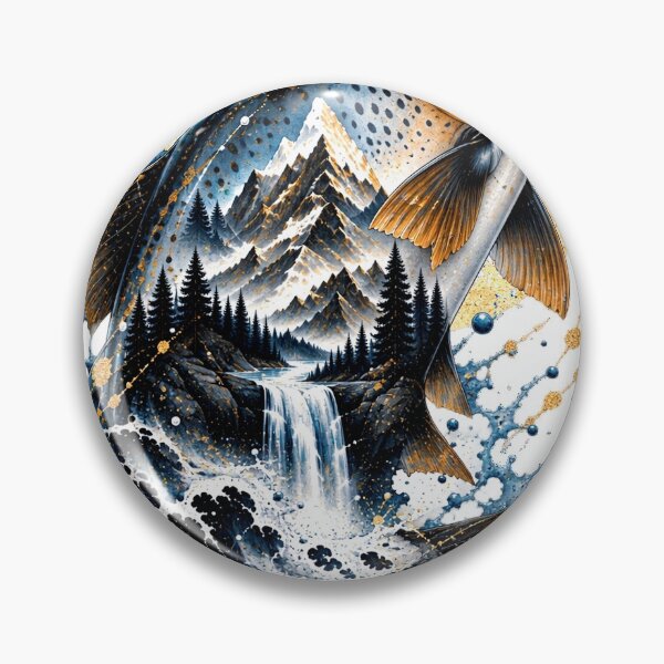 Item preview, Upstream Through the Peaks | Salmonid Mountain River Art | Norvian designed and sold by Norvian.