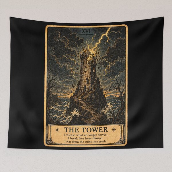 Item preview, The Tower Tarot Card - Vintage Revelation Divination Art  designed and sold by ArcanaAbsolute.