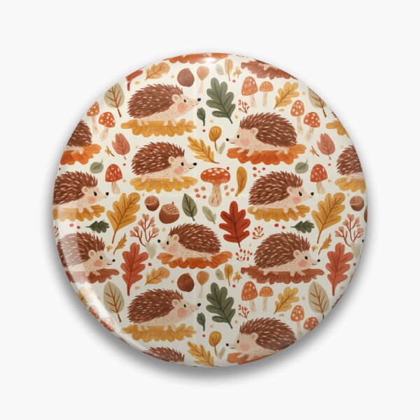 Item preview, Cute Hedgehog Autumn Leaves Mushroom Woodland Pattern designed and sold by NicolasGlowArt.