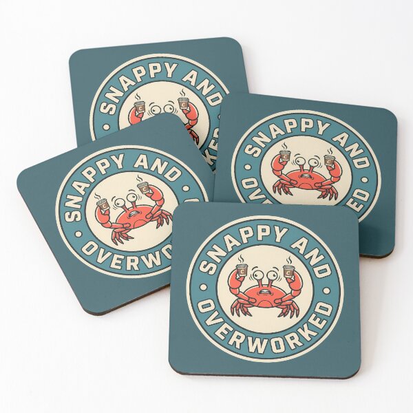 Item preview, Snappy And Overworked Funny Stressed Crab Badge designed and sold by DripCultureLab.