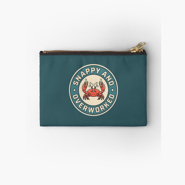 Item preview, Snappy And Overworked Funny Stressed Crab Badge designed and sold by DripCultureLab.