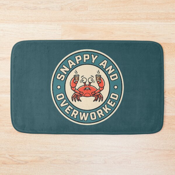 Item preview, Snappy And Overworked Funny Stressed Crab Badge designed and sold by DripCultureLab.