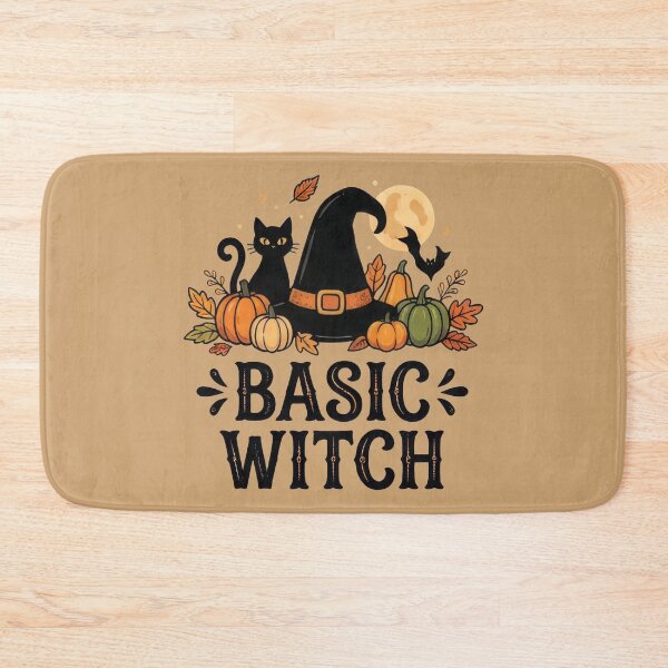 Item preview, Spooky Halloween "Basic Witch" Design with Black Cat and Pumpkins designed and sold by TontikDesign.