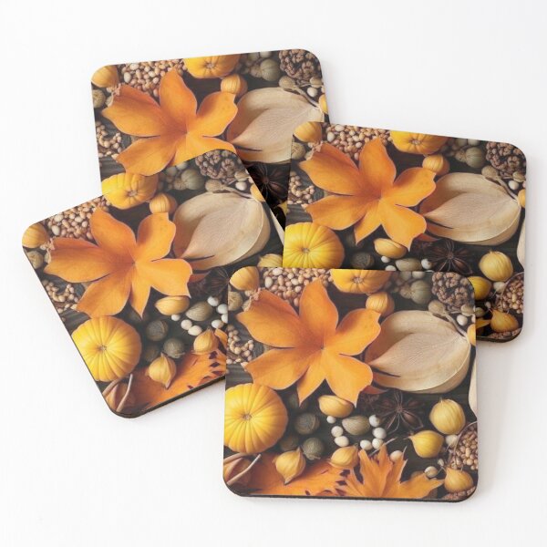 Item preview, Autumn Harvest Knolling Flat Lay — Pumpkins Autumn Leaves and Spices Pattern designed and sold by LYAN-STORE.