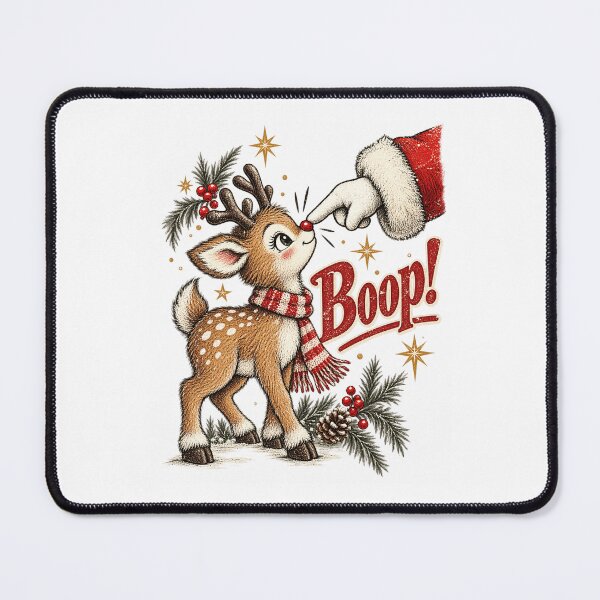 Item preview, Cute Reindeer Boop Santa Nose Christmas Vintage Holiday Design designed and sold by luffyShop1.
