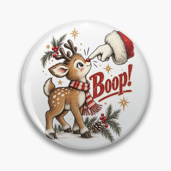 Item preview, Cute Reindeer Boop Santa Nose Christmas Vintage Holiday Design designed and sold by luffyShop1.