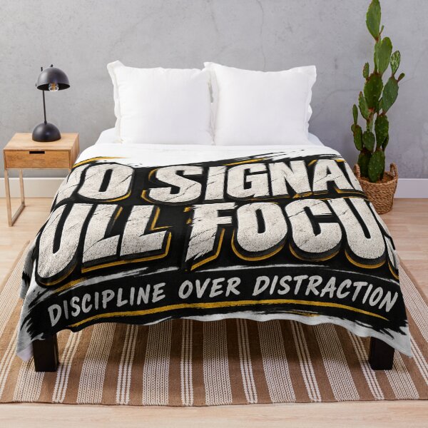 Item preview, No Signal Full Focus SVG PNG | Discipline Over Distraction Motivational Typography Design designed and sold by CreativeNest Prints.