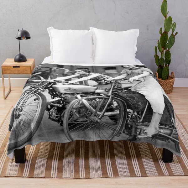 Item preview, 1935 Two Ladies Astride on Crank Drive Motorcycle and 500 New Imperial Twin vintage black and white photograph designed and sold by Astrid Arkhangelsky.