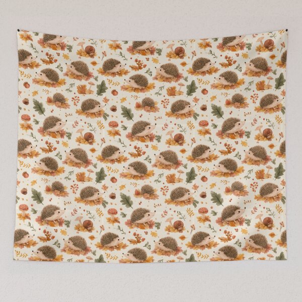 Item preview, Cute Watercolor Hedgehog Autumn Forest Pattern designed and sold by NicolasGlowArt.