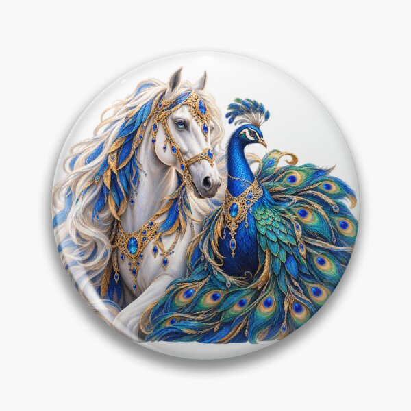 Item preview, Royal horse and majestic peacock adorned with gold designed and sold by Hassine-Art.