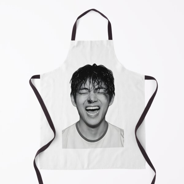 Item preview, Kim Taehyung Raw Smile Artistic Black and White Portrait Design designed and sold by SpaceWaifu.